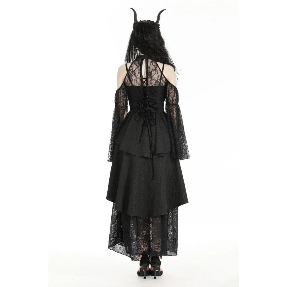 Women's Gothic Off-the-shoulder Cutout Lace Cape