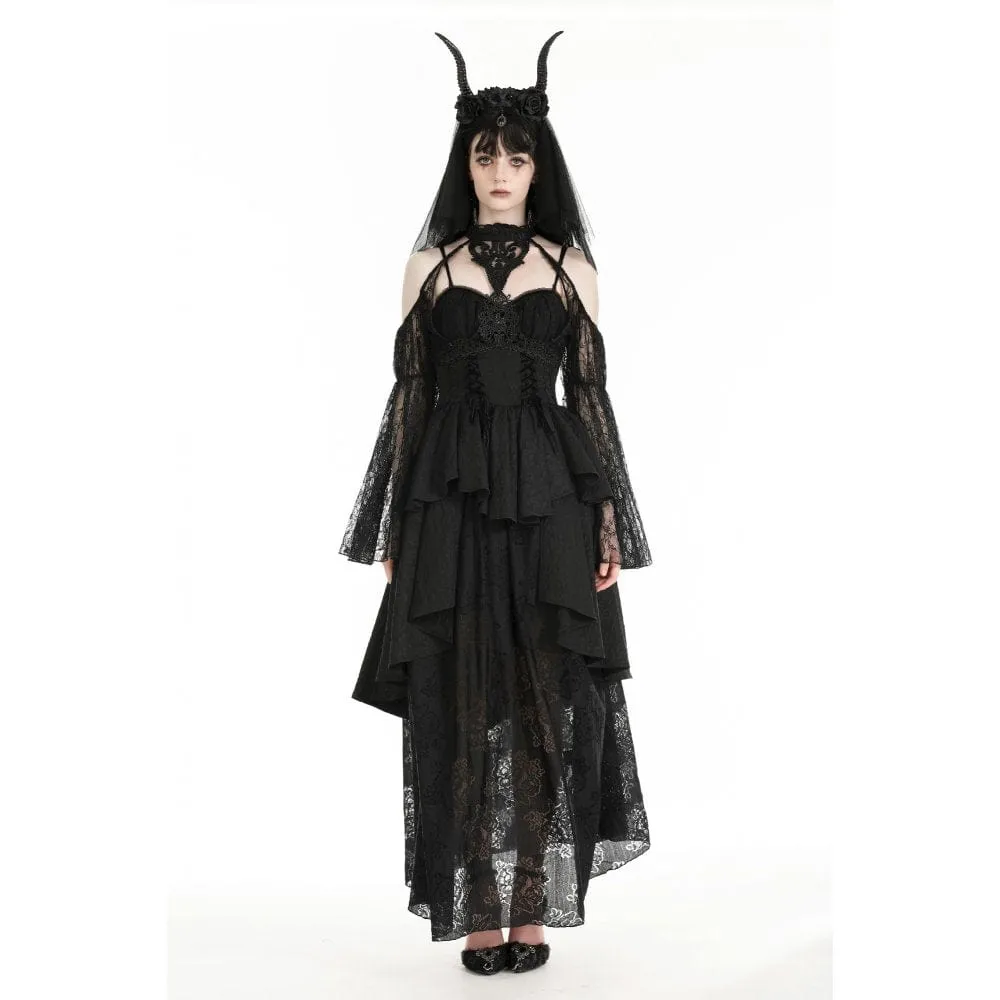 Women's Gothic Off-the-shoulder Cutout Lace Cape