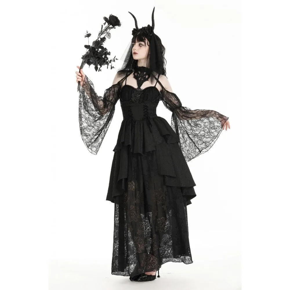 Women's Gothic Off-the-shoulder Cutout Lace Cape