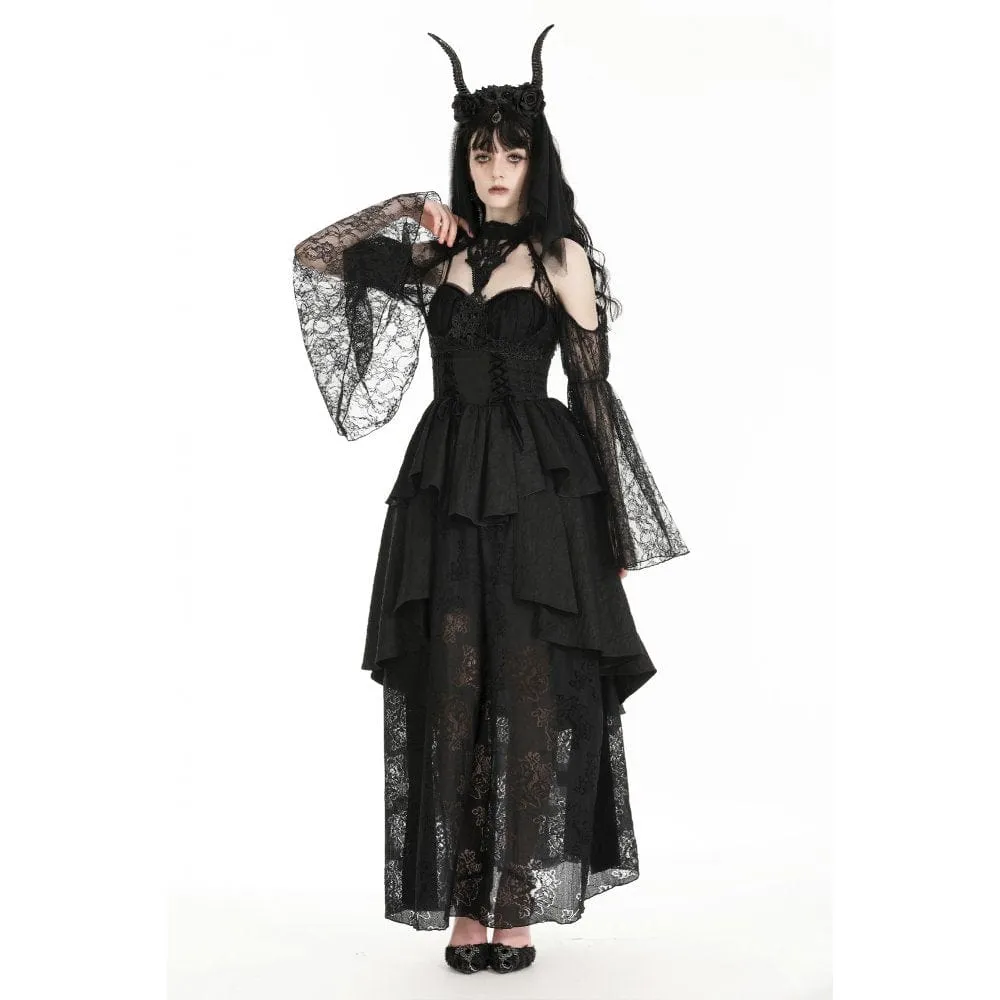 Women's Gothic Off-the-shoulder Cutout Lace Cape