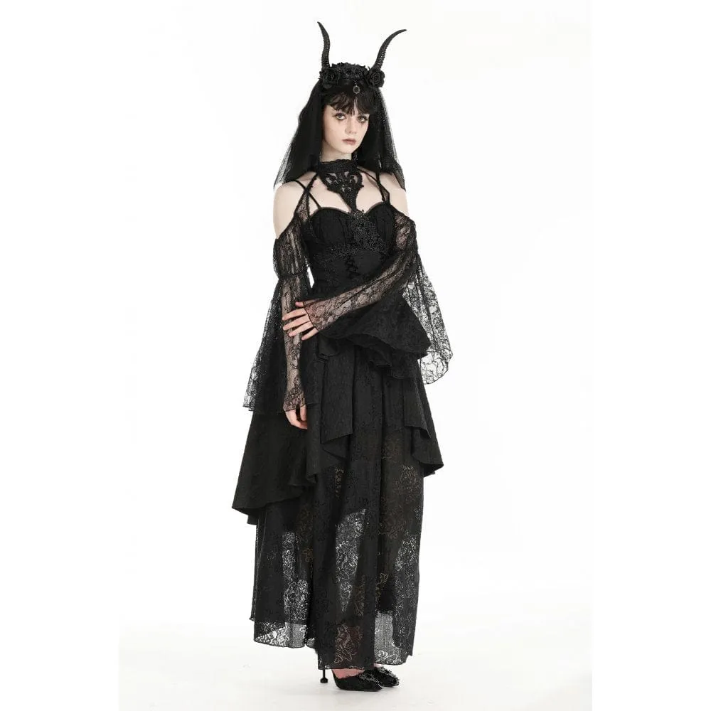 Women's Gothic Off-the-shoulder Cutout Lace Cape