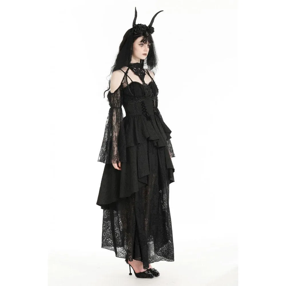 Women's Gothic Off-the-shoulder Cutout Lace Cape