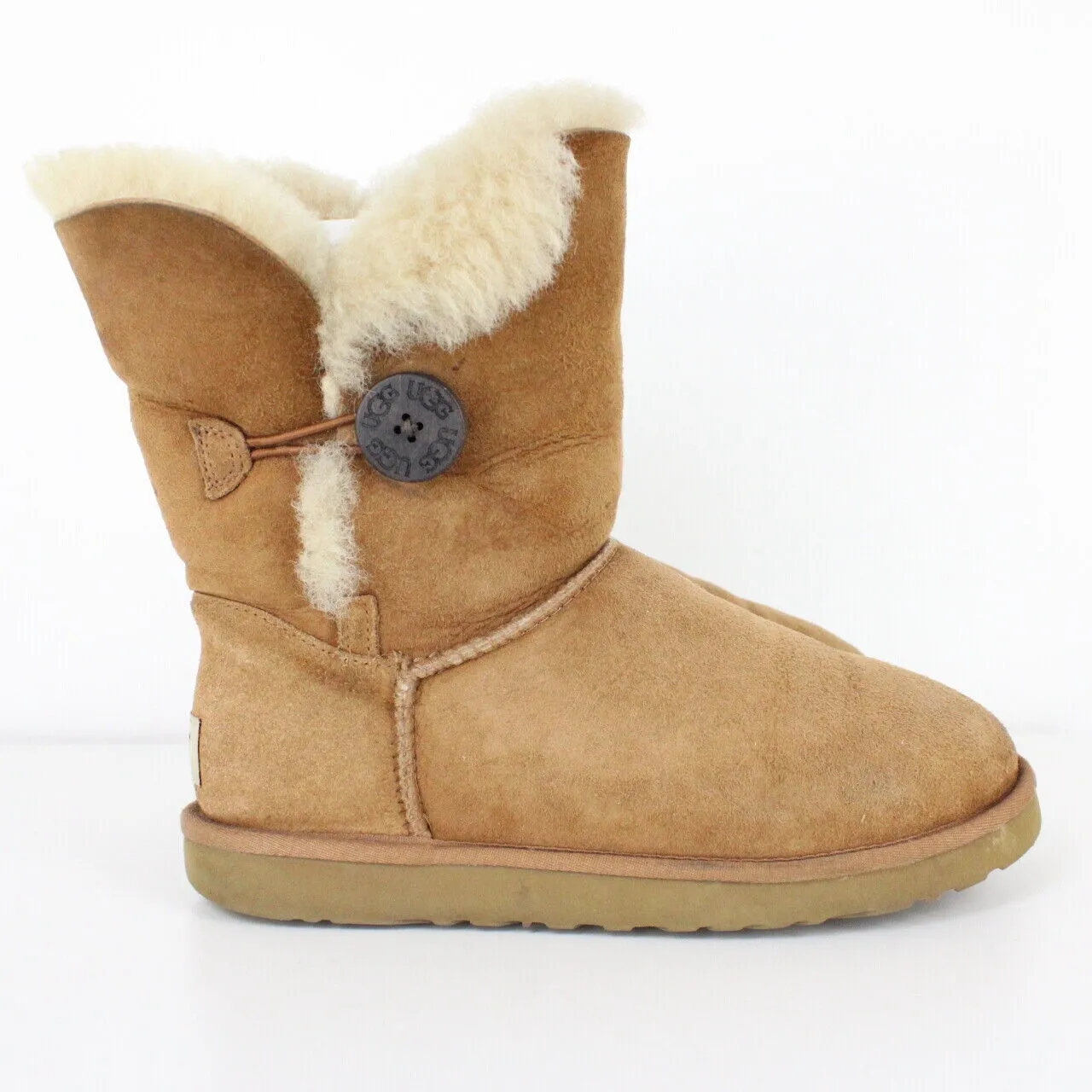 Womens UGG Boots Bailey Button Tan | UK 5