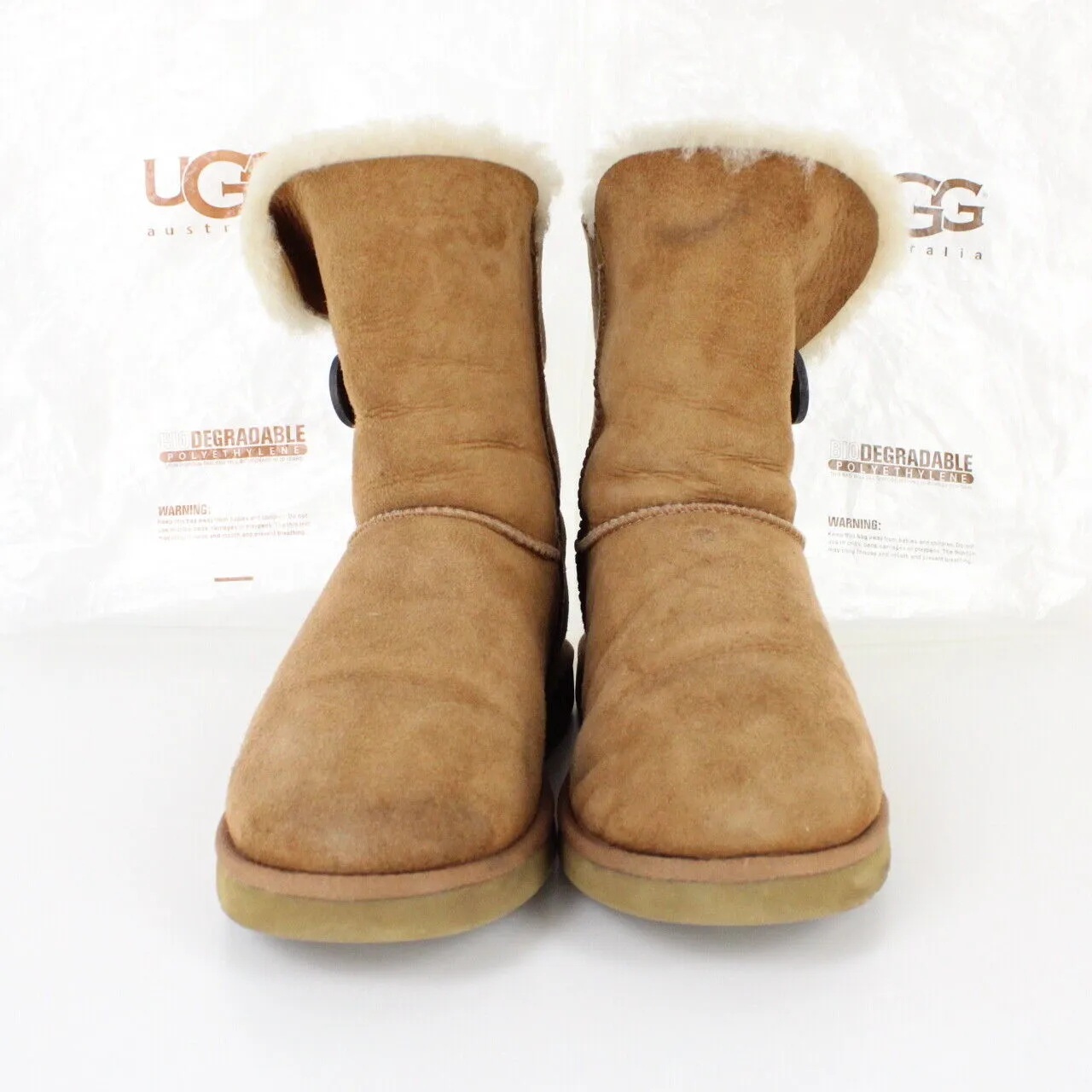 Womens UGG Boots Bailey Button Tan | UK 5