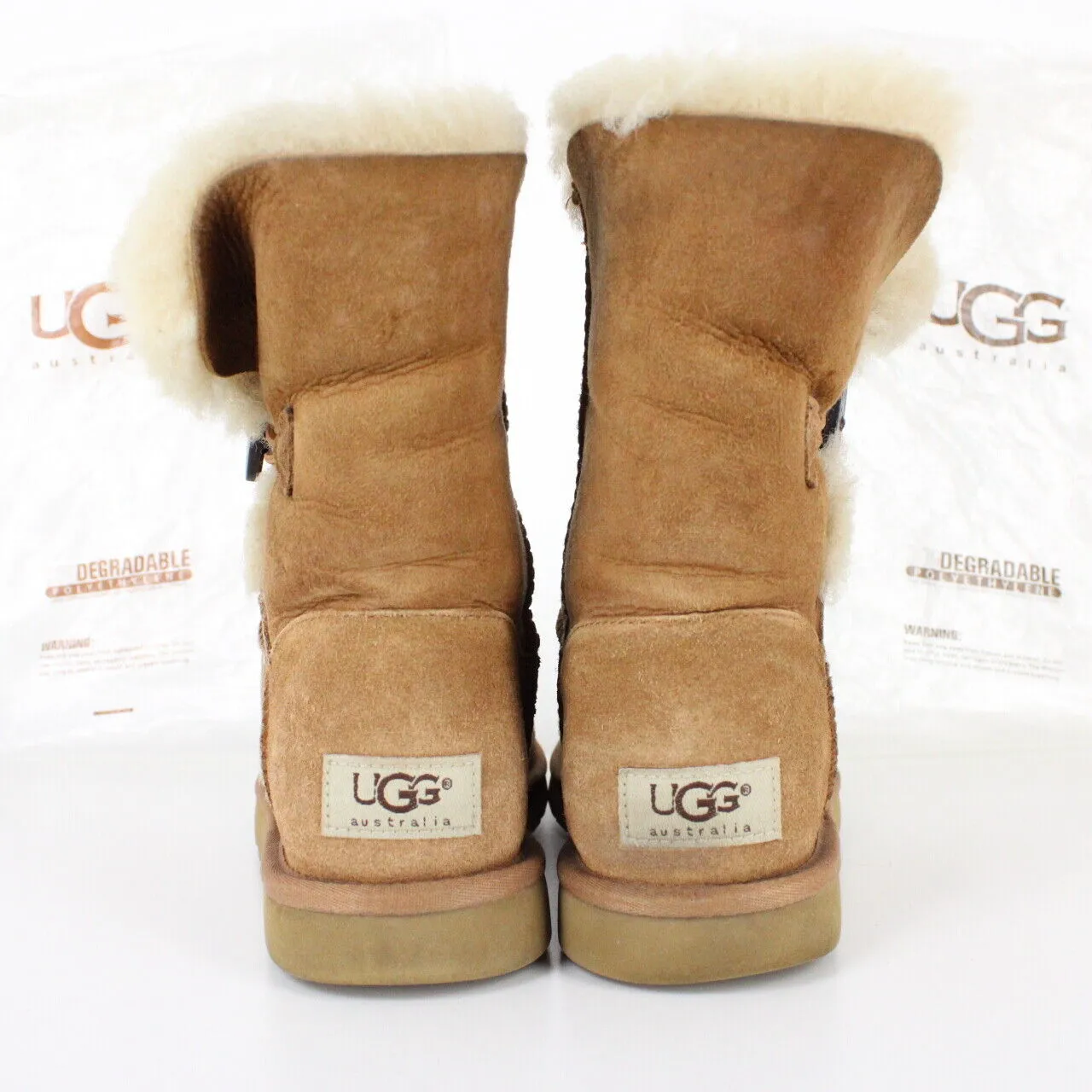 Womens UGG Boots Bailey Button Tan | UK 5