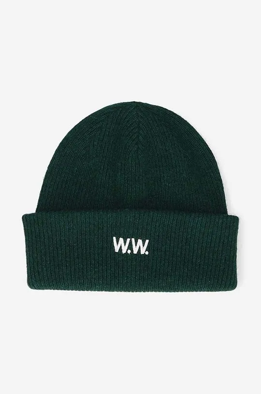 Wood Wood wool beanie Mande green color