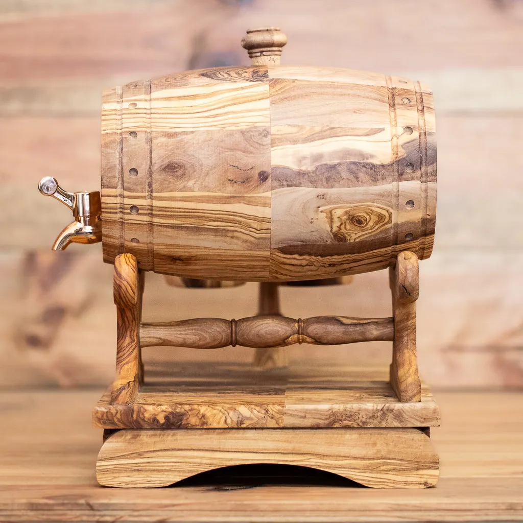 Wooden Barrel and 4 cups set