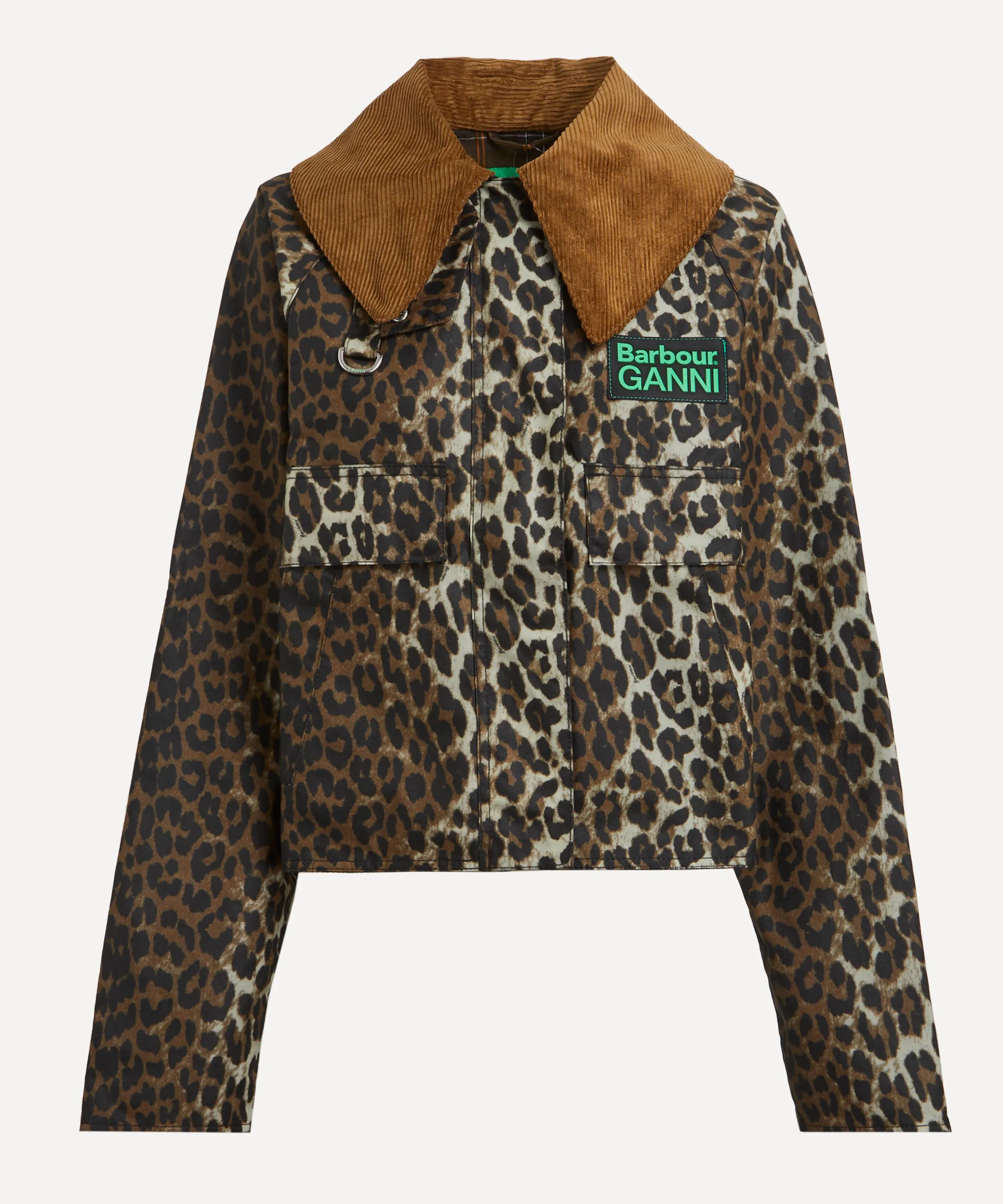 x GANNI Leopard Print Waxed Anorak