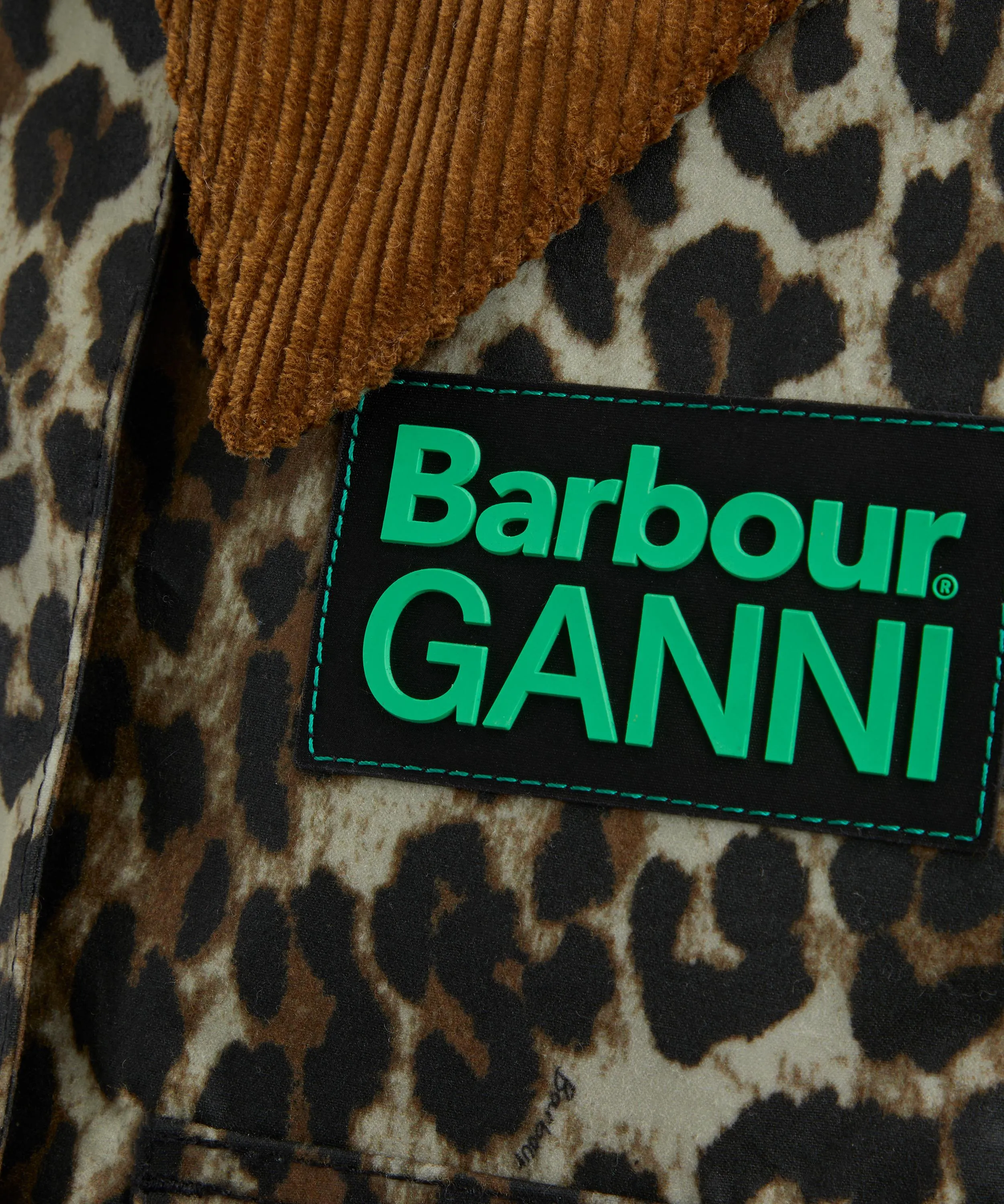 x GANNI Leopard Print Waxed Anorak