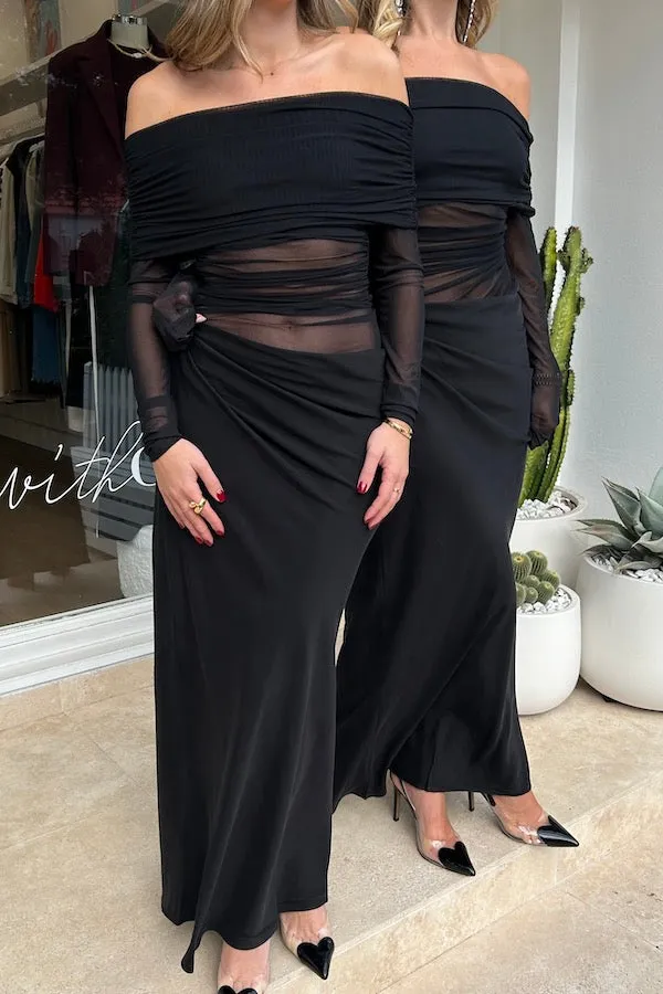 Yasmin Off Shoulder Maxi Dress Black