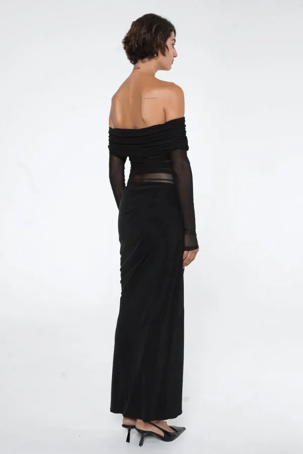 Yasmin Off Shoulder Maxi Dress Black