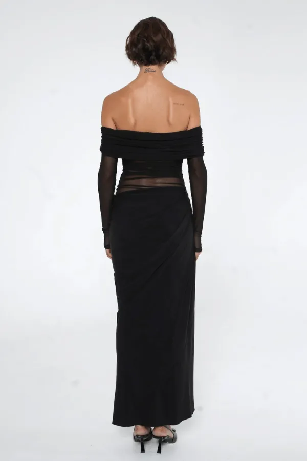 Yasmin Off Shoulder Maxi Dress Black