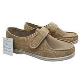 Zapatilla plana de lino con velcro Doctor Cutillas